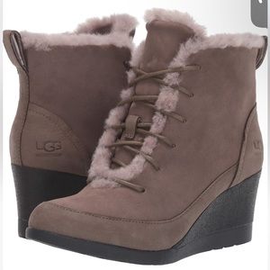 UGG Bridgit Shearling Winter Ankle Boots Suede 8.5 NWOT